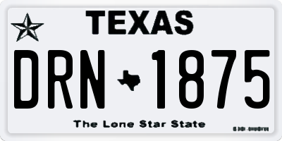 TX license plate DRN1875