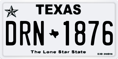 TX license plate DRN1876