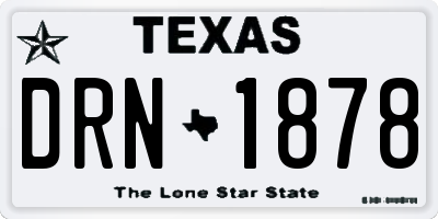 TX license plate DRN1878