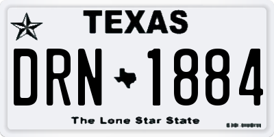 TX license plate DRN1884