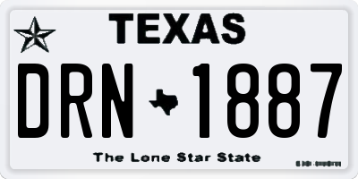 TX license plate DRN1887