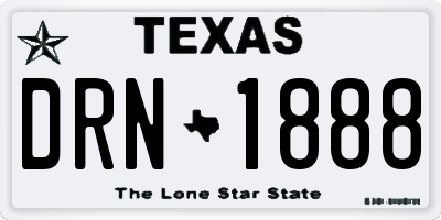 TX license plate DRN1888