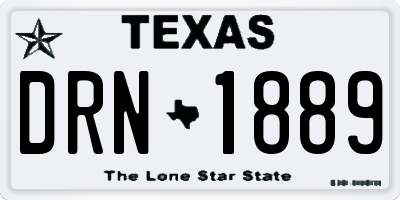 TX license plate DRN1889