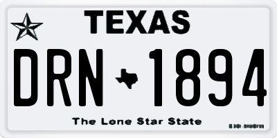 TX license plate DRN1894