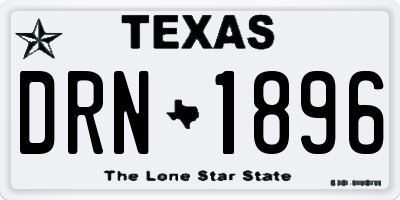 TX license plate DRN1896