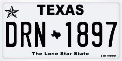 TX license plate DRN1897