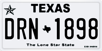 TX license plate DRN1898