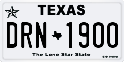 TX license plate DRN1900