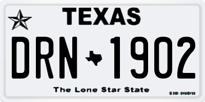 TX license plate DRN1902