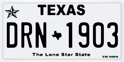 TX license plate DRN1903