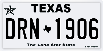 TX license plate DRN1906