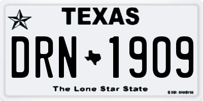 TX license plate DRN1909