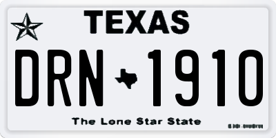 TX license plate DRN1910
