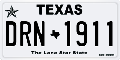 TX license plate DRN1911