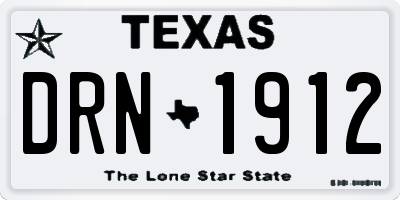 TX license plate DRN1912