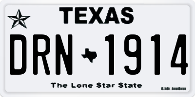 TX license plate DRN1914