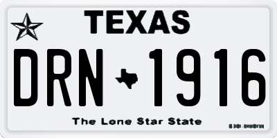 TX license plate DRN1916