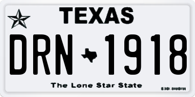 TX license plate DRN1918