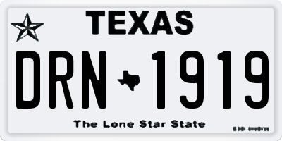 TX license plate DRN1919