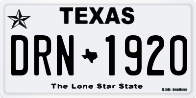 TX license plate DRN1920