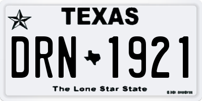 TX license plate DRN1921