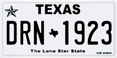 TX license plate DRN1923