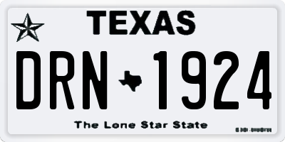 TX license plate DRN1924