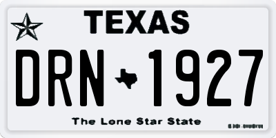 TX license plate DRN1927