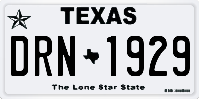 TX license plate DRN1929