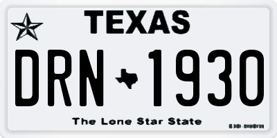 TX license plate DRN1930