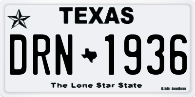TX license plate DRN1936