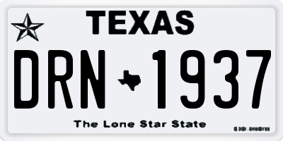 TX license plate DRN1937