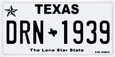 TX license plate DRN1939