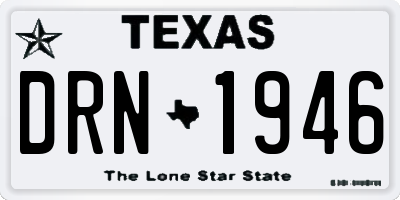 TX license plate DRN1946