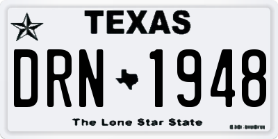 TX license plate DRN1948