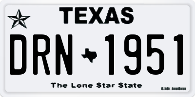 TX license plate DRN1951