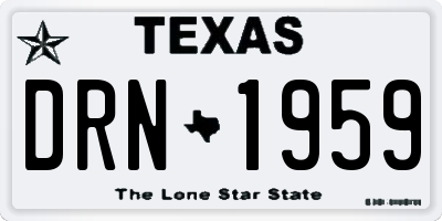 TX license plate DRN1959