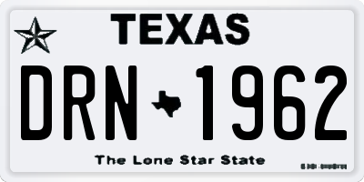 TX license plate DRN1962