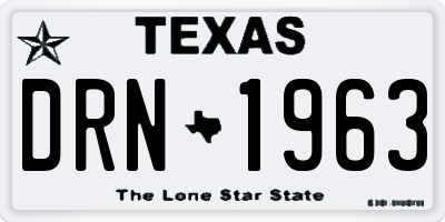 TX license plate DRN1963