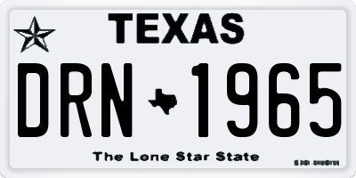 TX license plate DRN1965