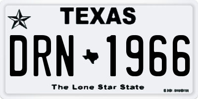 TX license plate DRN1966