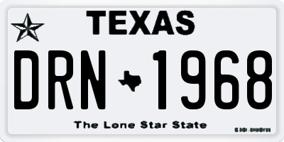 TX license plate DRN1968