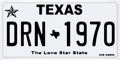 TX license plate DRN1970