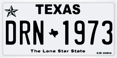 TX license plate DRN1973