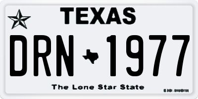 TX license plate DRN1977