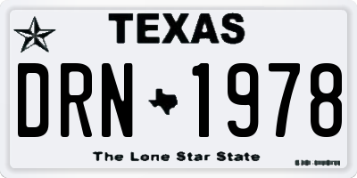 TX license plate DRN1978