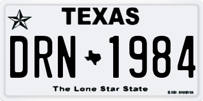 TX license plate DRN1984