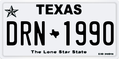 TX license plate DRN1990