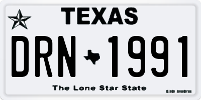 TX license plate DRN1991
