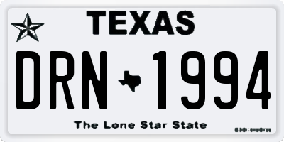 TX license plate DRN1994